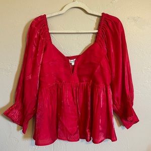 NWT Red shimmer blouse